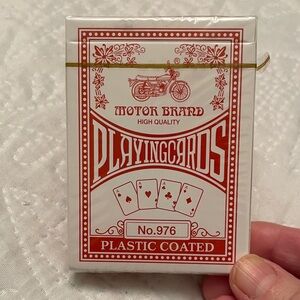 New Deck of Motor Brand No. 976 Plastic Coated Playing Cards MOTORCYCLE